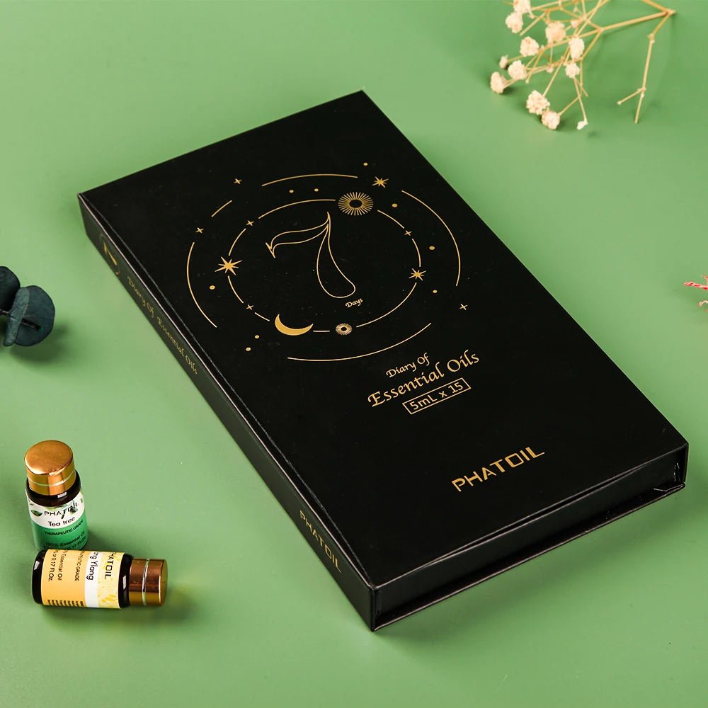 PHATOIL Essential Oils 15pcs Gift Set For Diffuser Lavender Eucalyptus Jasmine Sweet Orange Peppermint Vanilla 5ml Aroma Oils