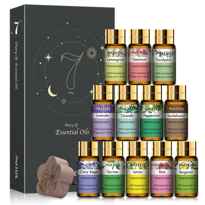 PHATOIL Essential Oils 15pcs Gift Set For Diffuser Lavender Eucalyptus Jasmine Sweet Orange Peppermint Vanilla 5ml Aroma Oils
